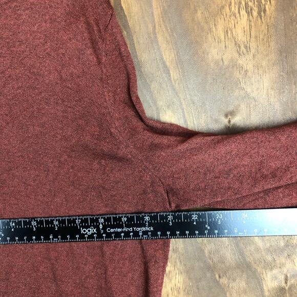 Banana Republic Mens Sweater Burnt Orange Brown V Neck Silk Cashmere Blend XL - Picture 6 of 13